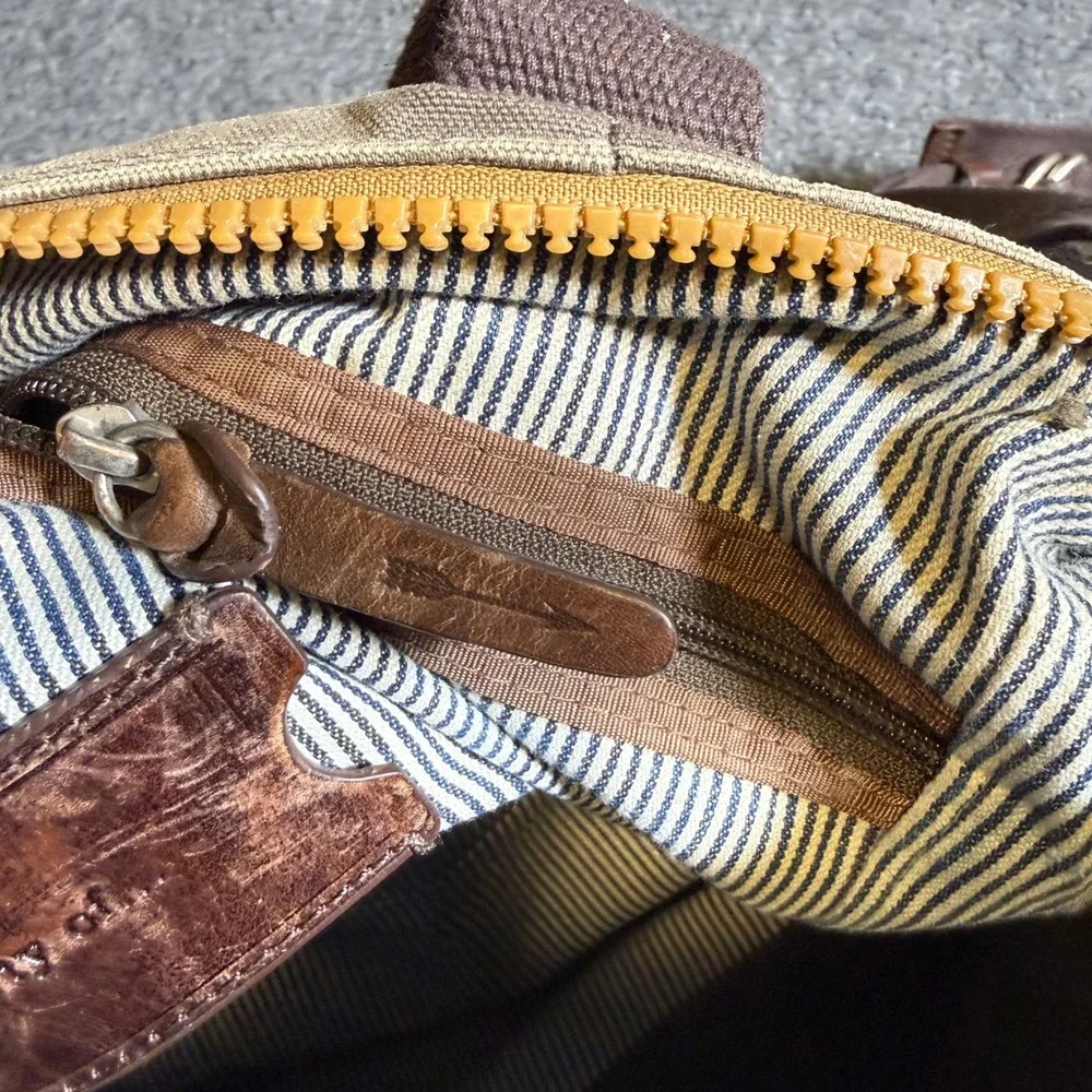 Property Of... Canvas Messenger Bag Unisex Olive Green Vintage Lightweight